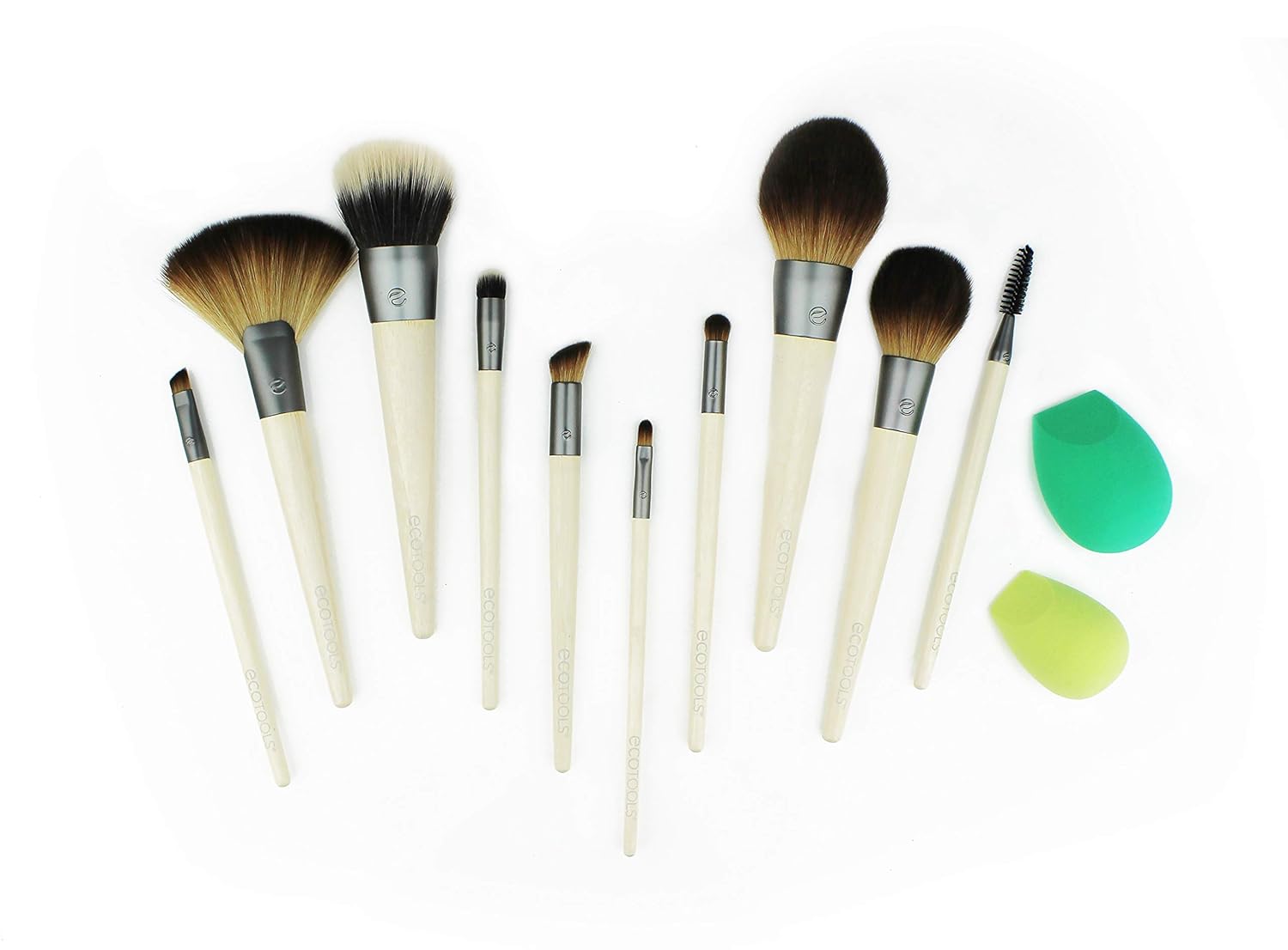 EcoTools Custom Coverage Buffing Brush - Soft Custom Cut Bristles Recycled Aluminum Ferrules; For Use with Cream or Powder Foundation Blush and Bronzer: Beauty