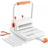 Binding Machine Kit 2:1 Hole Pitch Book Binding Kit with 10PCS 5/8'' Wires and Plier, Manual Paper Punch Binder for DIY Notebooks, Journals, Albums, School Projects, Home/Office Use
