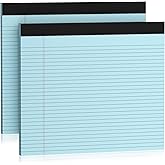 2 Pack Note Pads 11" x 9.5" Legal Pads College Ruled Notepad Micro Perforated Writing Pads Blue Lined Paper 80GSM College Ruled Paper Pad of Paper 30 Sheets Notebook for School, To-Do Lists, Office