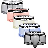 ZONBAILON Mens Sexy Underwear See Through Super Thin Breathable Mesh Boxer Briefs Stretchy M L XL 2XL 3XL