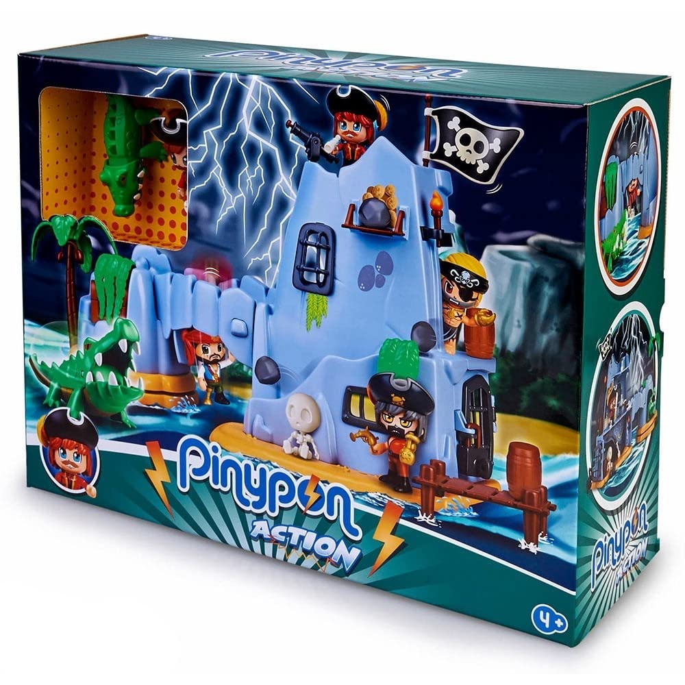 Pinypon Action - Captain Alligator Pirate Island with 2 Figures, Girls 4-8 Years and Up (Famosa 700015637)