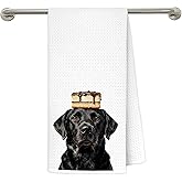 awdschkj Funny Black Labrador Retriever Kitchen Towels, Black Lab Gifts Dish Tea Towels, Gifts for Labrador Dog Lovers, Funny Cake Lab Dog Decorative Hand Towel for Kitchen Bakery, 16x24 Inches