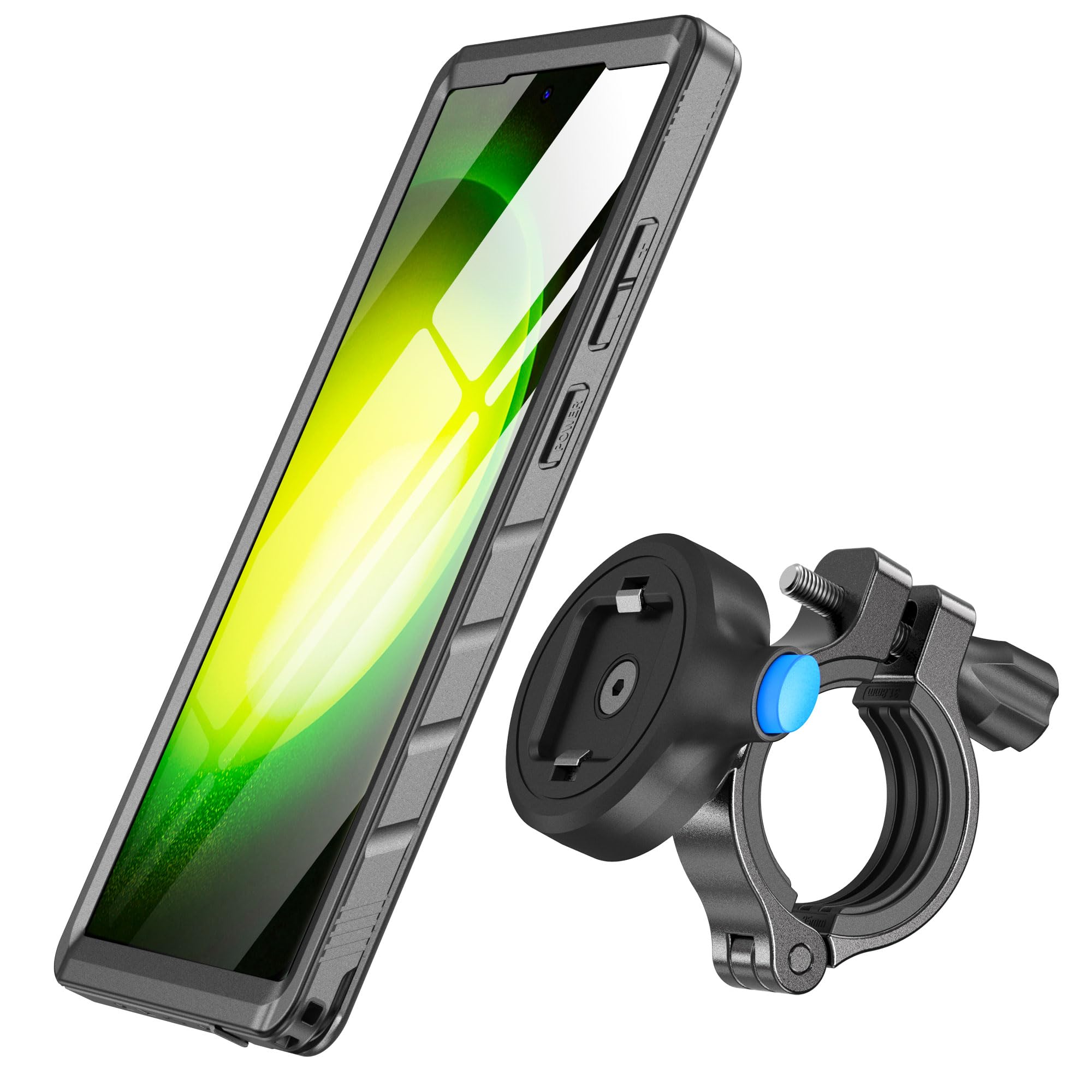 SPORTLINK [2-in-1 Combo] Bike Phone Mount & Waterproof Case for Galaxy S23 Ultra – Motorcycle Handlebar Holder, 360° Rotatable, Quick Release, Aluminum Frame