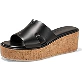 GotSoft Women's Open Toe Wedge Sandals Slip On Slides Cork Platform Sandal Comfortable Summer Shoes
