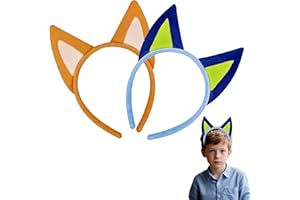 Leziazany 2 Pcs Dog Ears Headhand Cute Plush Handmade Cat Ears Headband Animal Headwear Headbands Accessories for Theme Party Cosplay and Christmas Costumes