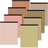 Fuutreo 8 Pcs 8.5'' x 11'' Colored Legal Pad 50 Sheets Per Writing Pads Narrow Ruled Notepad Perforated Writing Notepad Office Supplies for College Office Business (Nut Color)