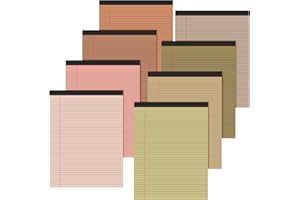 Fuutreo 8 Pcs 8.5'' x 11'' Colored Legal Pad Writing Pads Narrow Ruled 50 Sheets Per Notepad Perforated Writing Notepad Office Supplies for College Office Business (Nut Color)