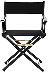 Casual Home Director's Chair ,Black Frame/Black