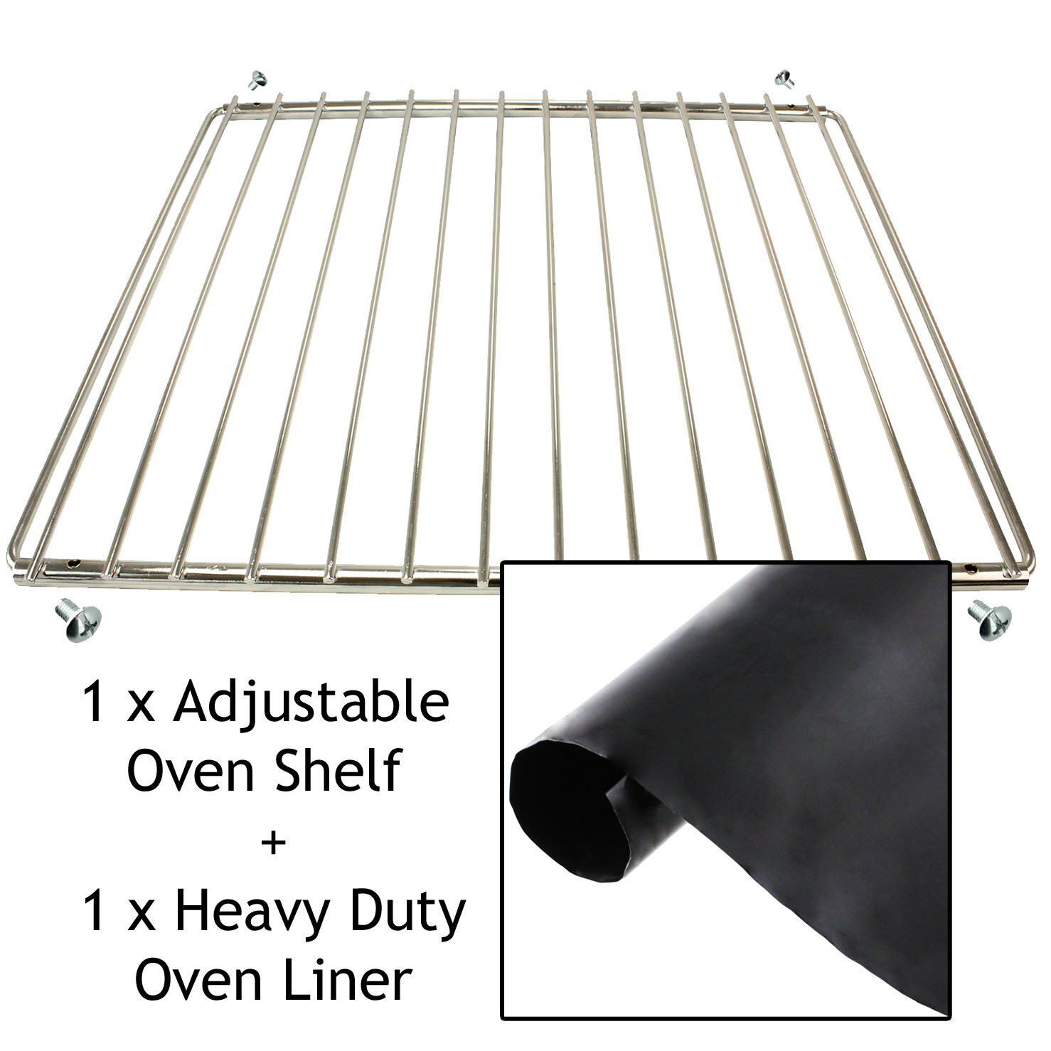 Spares2go Adjustable Chrome Shelf for Neff Ovens Plus One Teflon Cooker