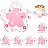 Conisy Silicone Coasters for Drinks,6 Pcs Non-Slip Washable Flower Coaster (Flower Pink)