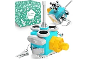 JUMBLE DREAM Busy Cube Sensory Toys for Toddlers is a Handmade Montessori Fidget Cube - Wooden Busy Board Baby Activity Cube Travel Toy for Children with Autism Toys & ADHD 1 2 3