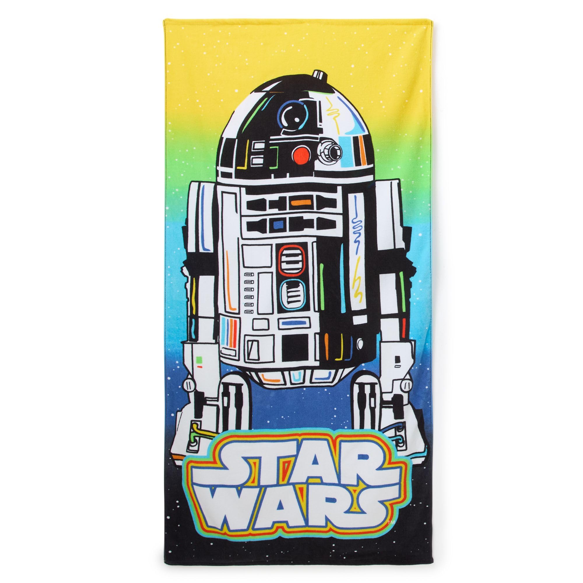 Disney Store Official R2-D2 Beach Towel with Star Wars Logo & R2-D2 Screen Art on Topside - Measures 29" x 58" - Soft & Absorbent for Pool or Beach - Bath Towels for Star Wars Gifts & Droid Gifts