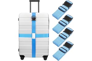 Luxebell Luggage Straps Suitcases Belt TSA Approved Travel Essentials Accessories Gift for Carry on Bag 6.56 ft 4 Pack
