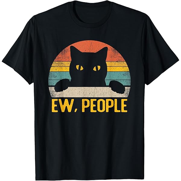 Amazon.com: Cat Retro Vintage Black Cat T-Shirt for Men