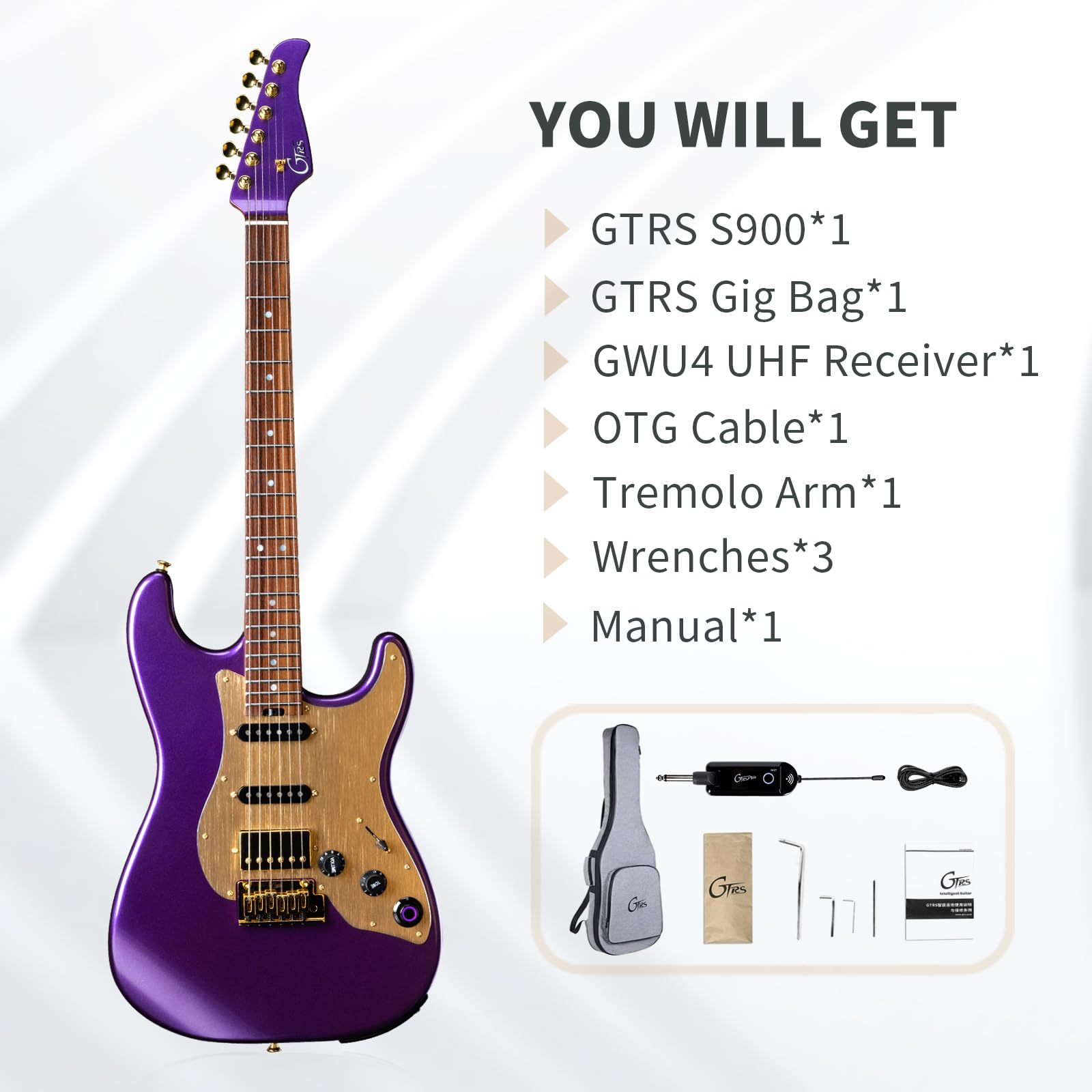 Smart Electric Guitar Kit With Built-in Effects - D160SE SSH Pickup, Loop Drum Machine, Roasted Maple Fretboard