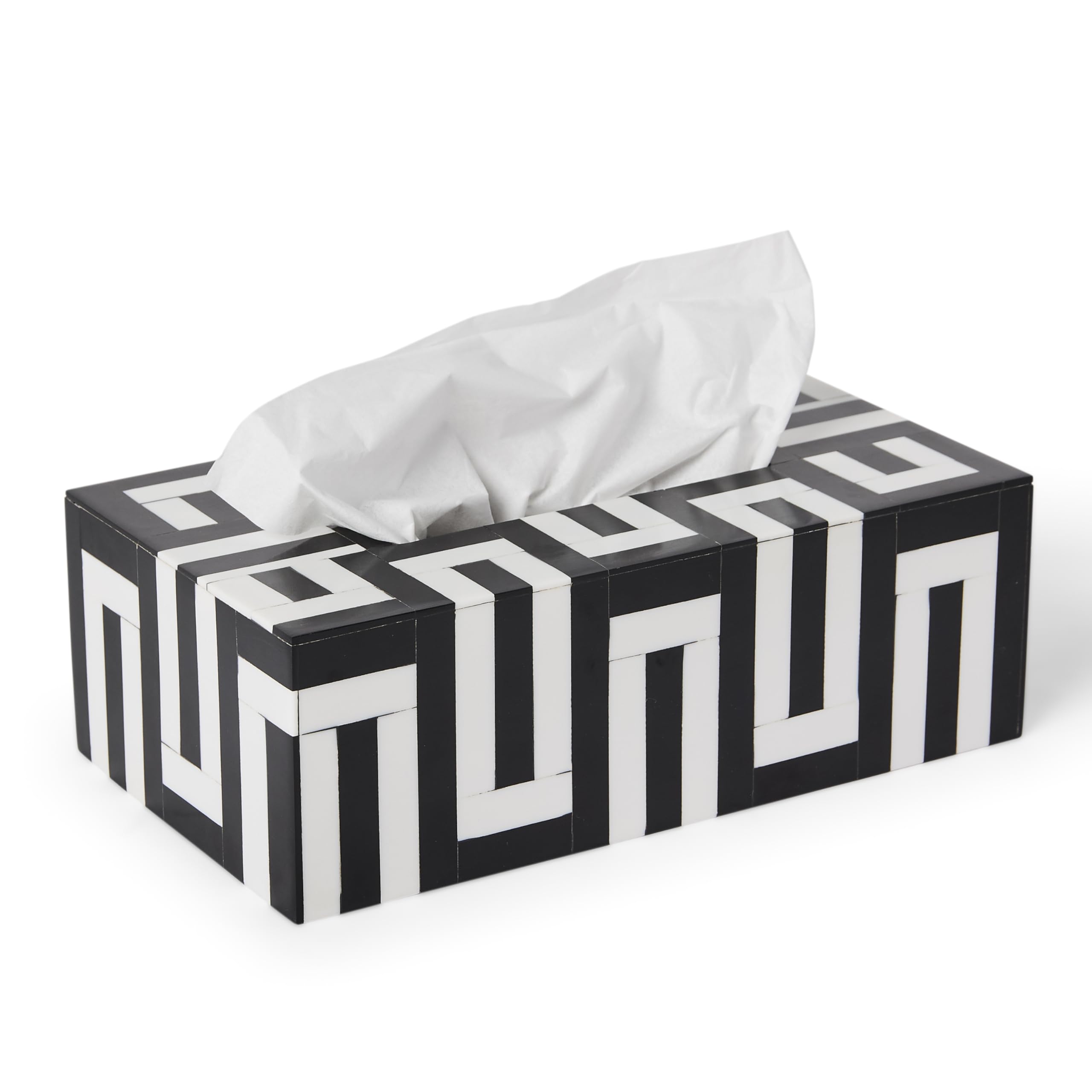 LUXURY BLACK & CREAM TISSUE BOX HOLDER - EASY TO REFILL - CAN BE PLACED ANYWHERE - PERFECT AS A GIFT - BRING STYLE TO ANY ROOM DECOR - STANDOUT TISSUE BOX HOLDER