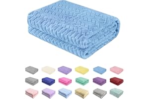 REST-EAZZZY Baby Blanket Flannel, Cozy Throw Blankets for Newborn Infant and Toddler, Super Soft and Warm Receiving Baby Blanket for Crib Stroller (Blue 25 * 32")