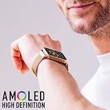 Reflex Active Amoled Series 30 Smart Watch Rose Gold Stainless Steel Mesh Strap view 3