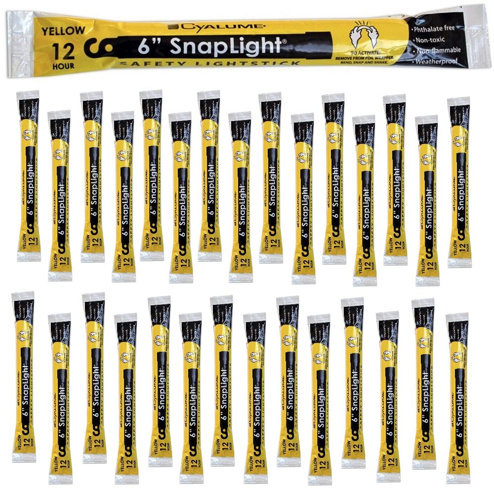 Cyalume SnapLight Yellow Glow Sticks - 6 Inch Industrial Grade ...