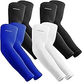 YQXCC 4 Pairs Arm Sleeves for Men Women | UPF 50 Cooling UV Sun Protection | Sports Compression Sleeves