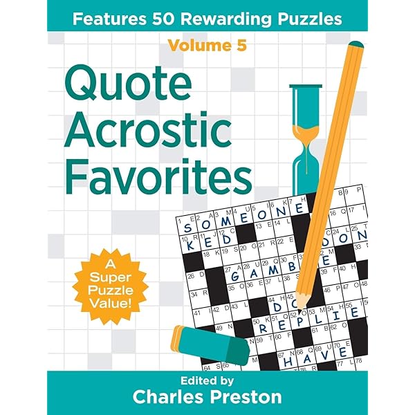 quote acrostic favorites features 50 rewarding puzzles puzzle books for fun preston charles 9781734048315 amazon com books quote acrostic favorites features 50 rewarding puzzles puzzle books for fun preston charles 9781734048315 amazon com books