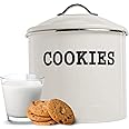 Airtight Cookie Jar/Large Cookie Jar - Cookie Jars with Lids/Cookie Container, Ivory Cookie Tin, Cookie Tins with Lids, Cookie Jars for Kitchen Counter Decorative - Makes a Great Dog Treat Jar