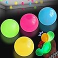 4pcs Sticky Balls Fidget Toys, Sticky Balls for Ceiling Sensory Balls Globbles Sticky Balls Sticky Glow Balls Squishy Stress Ball Glow in The Dark Ceiling Balls Stress Balls for Kids New Year's Gift