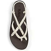 Plaka Lagoon Arch Support Sandals for Women - Comfort Collection, Strappy Braided & Water-Resistant Design - Ideal for Walking, Beach & Summer Use - High-Quality Patented Sole