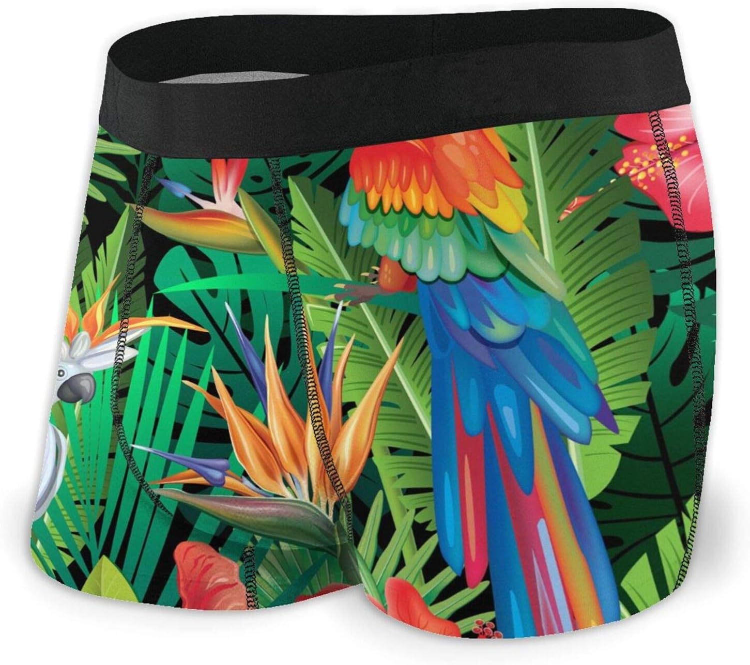 Amazon.com: Parrots with Tropical Plants Men's Underwear Boxer Briefs ...