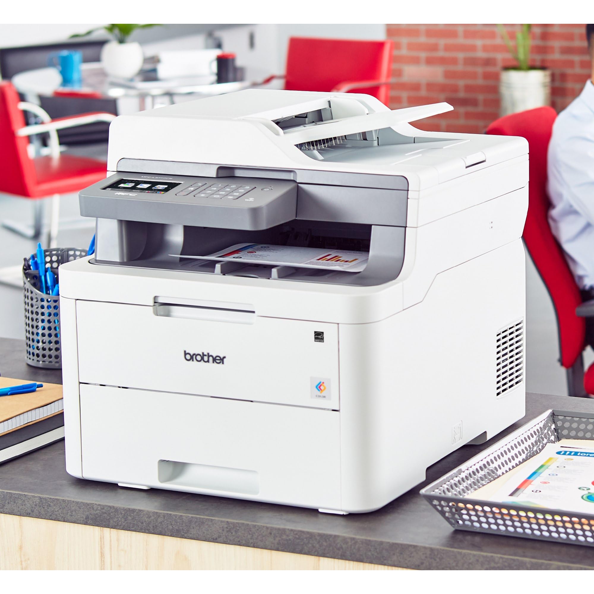 Brother MFC-L3710CW Compact Digital Color All-in-One Printer Providing Laser Printer Quality Results with Wireless, Amazon Dash Replenishment Ready