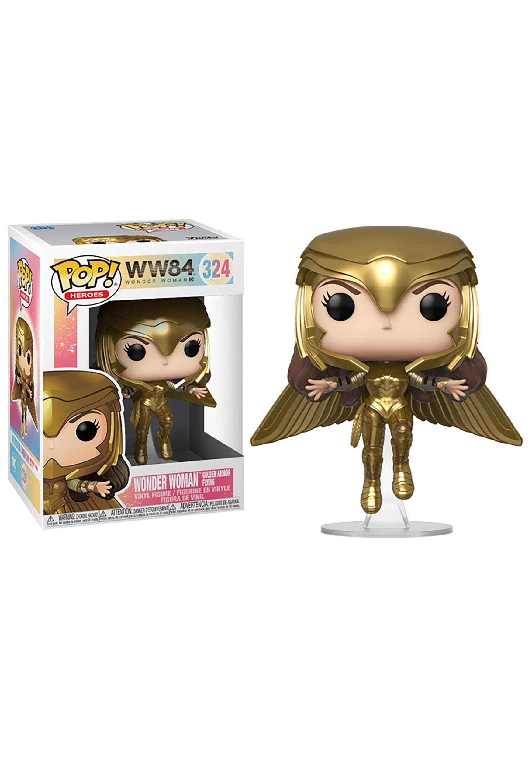 Funko POP! Heroes: WW 1984- Wonder Woman Gold Flying - Metallic - Wonder Woman 1984 - Collectable Vinyl Figure - Gift Idea - Official Merchandise - Toys for Kids & Adults - Movies Fans