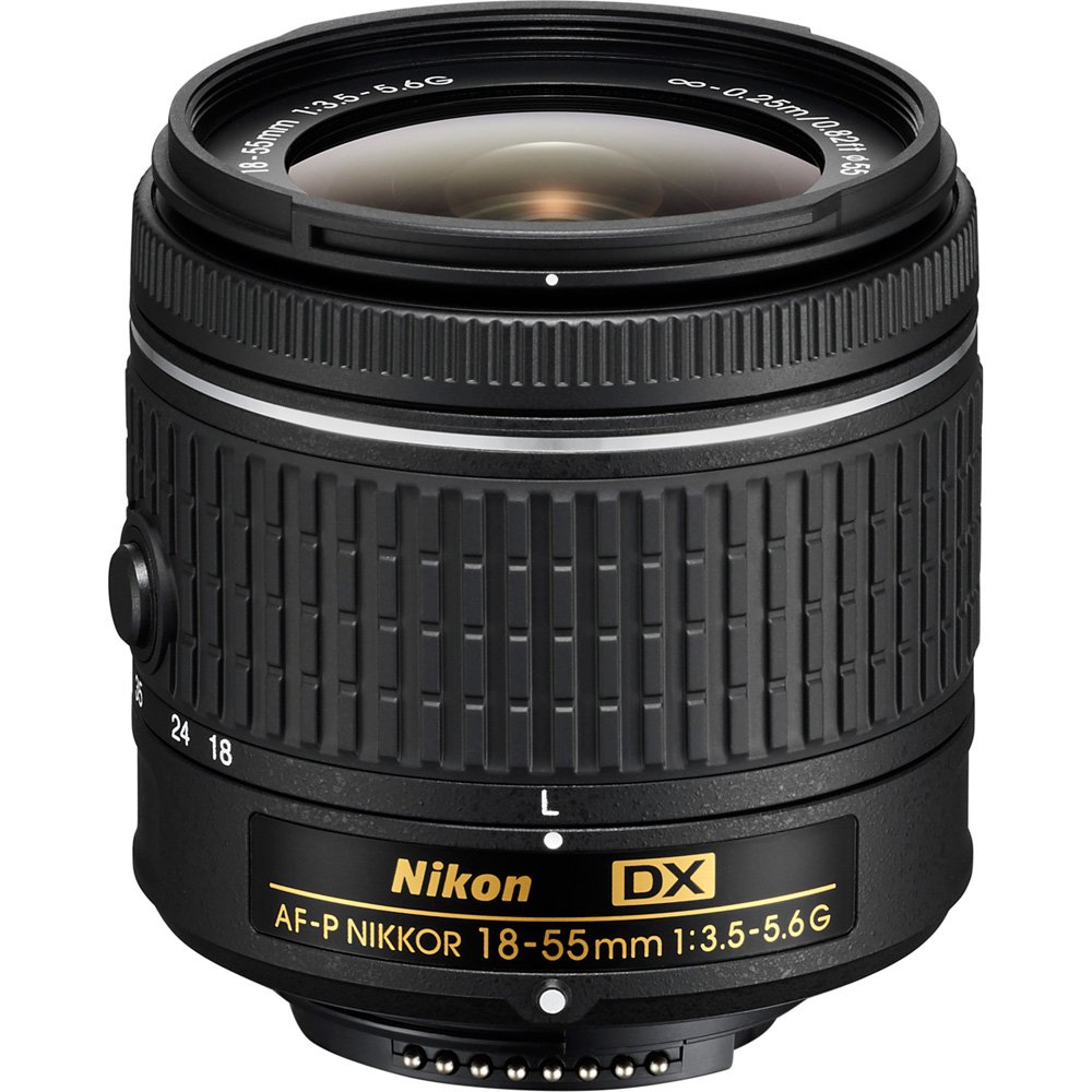 Nikon 20060 18-55 mm f/3.5-5.6G AF-P DX Nikkor Lens for Camera, Black