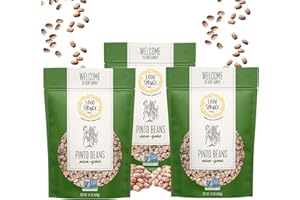1000 SPRINGS MILL - Non-GMO Pinto Beans | Used for Soups, Stews, Dips, Chili, Burritos, Refried Beans and more | Bulk Dry Brown Beans | Resealable Bag | Vegan Friendly | 24oz (Pack of 3)