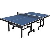 JOOLA Inside Professional MDF Indoor Ping Pong Table with Quick Clamp Table Tennis Net and Post Set - 10 Minute Easy Assembly - Tournament Quality - Foldable with Single Player Playback Mode