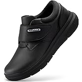 FitVille Diabetic Shoes for Men Extra Wide Comfortable Leather Walking Shoes Hook & Loop Orthopedic Dress Sneakers for Edema and Swollen Feet