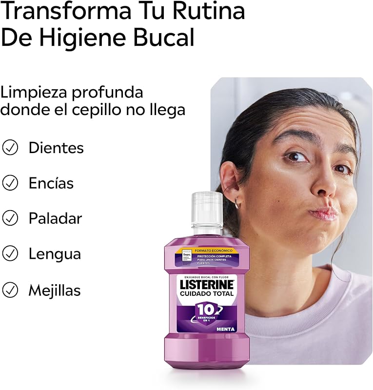 Cuidado Total Enjuague Bucal con Flúor, 1 L, 2 uds