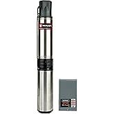 Red Lion RL12G10-3W2V 4-inch Submersible Deep Well Pump with Control Box, 1 HP, 12 GPM, 3-Wire, 230 Volt, Steel, 14942407