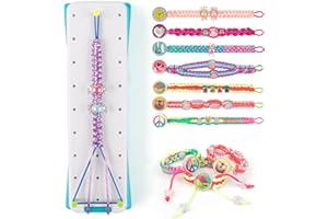 AHCo. Arts and Crafts Toys - Friendship Bracelet Maker Kit for Girls, DIY Birthday Gifts for Kids Ages 7 8 9 10 11 12 Year Old, Travel Activity and Party Supply for Bracelets String Making
