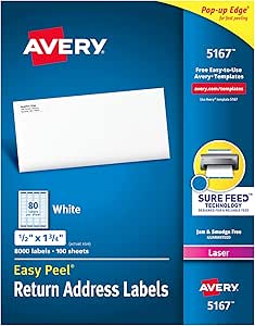Amazon.com: Avery Address Labels with Sure Feed for Laser ...