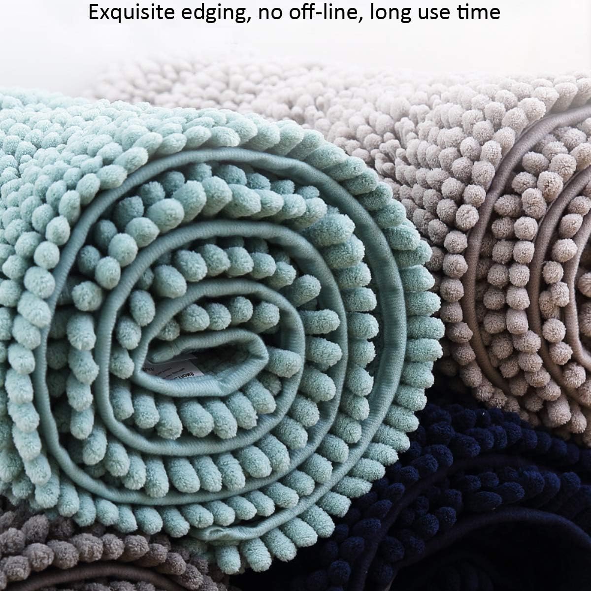 Bathroom Rugs Chenille Anti-Slip Mat Shaggy Super Soft Microfiber Water Absorption Machine Washable Bathroom Mat Used in Bedroom, Bathtub, Kitchen, Living Room (17X24inch, Gray): Kitchen & Dining