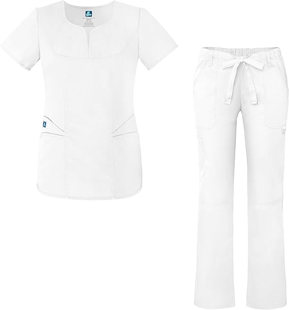 Adar Uniforms médico para Mujer Top y Pantalones médicos con múltiples