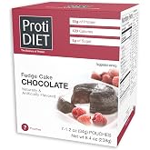 ProtiDIET High Protein Cake Mix, Chocolate Fudge - Low Fat with Fiber, 7ct | Low Fat &amp; Soft Texture, 15g Protein Chocolate Cake Mix, Single Serve Pouches, Guilt Free Dessert, Easy to Prepare