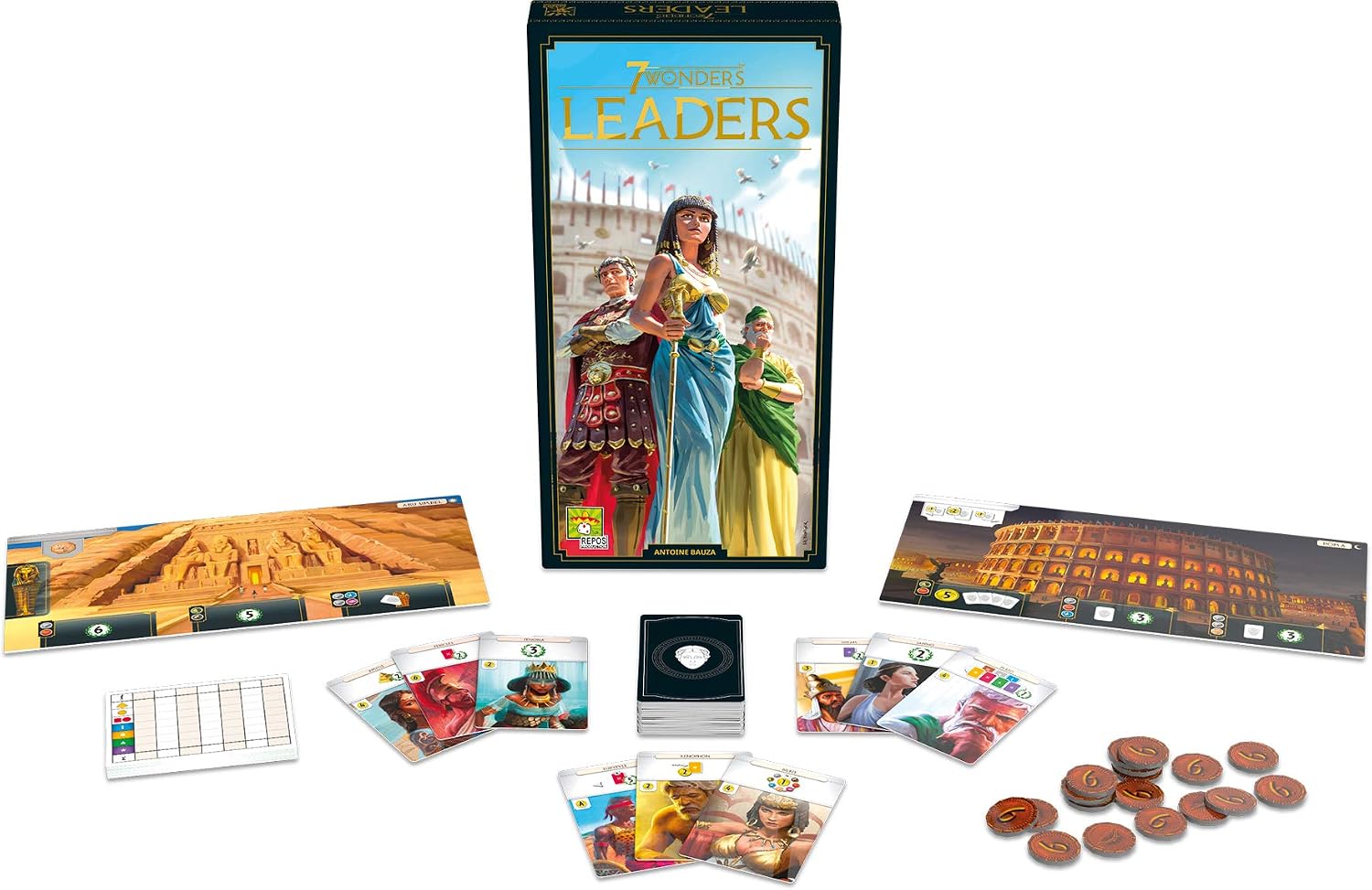 7 Wonders - Extension Leaders (Edition 2020) - Asmodee - Board Game - Strategy Game, French version, Leaders Expansion - Image 3