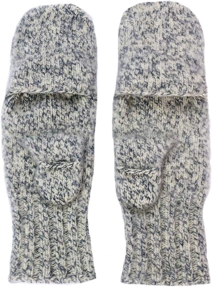 Dachstein Woolwear 100% Extra Warm Boiled Wool Fingerless Mittens with Attached Cap