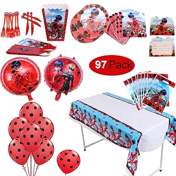 Geenber 97 Pack Miraculous Ladybug Tema Forniture Per Feste