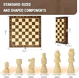 Peradix Wooden Magnetic Chess Set 30x30cm Folding Board with 2 Extra Queens view 9