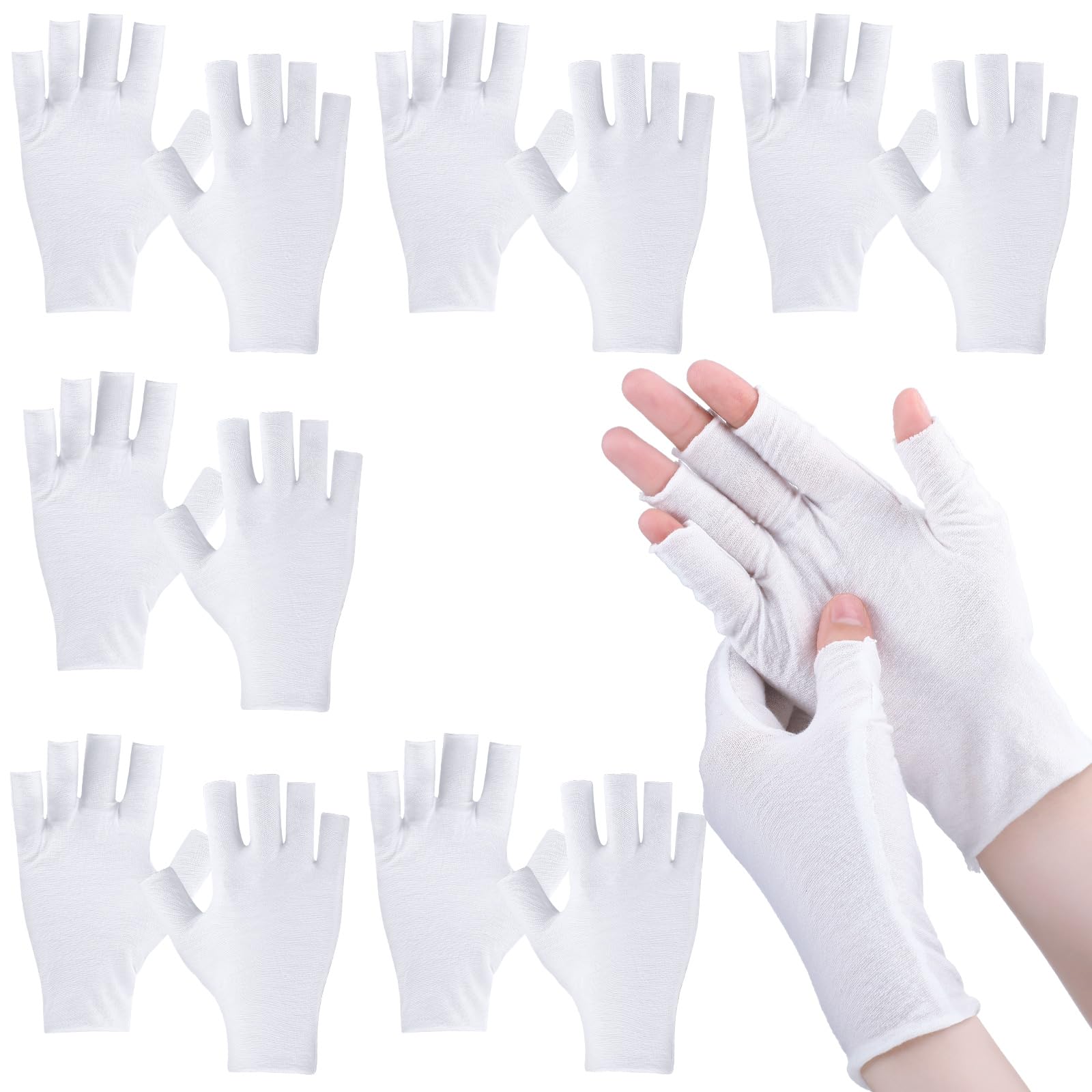 Photo 1 of ***FACTORY SEALED/BRAND NEW*** Geyoga 6 Pairs Fingerless Moisturizing Gloves Eczema Cotton Gloves for Adults Half Finger Touchscreen Lotion Overnight Dry Hands for Women Sleeping(White)