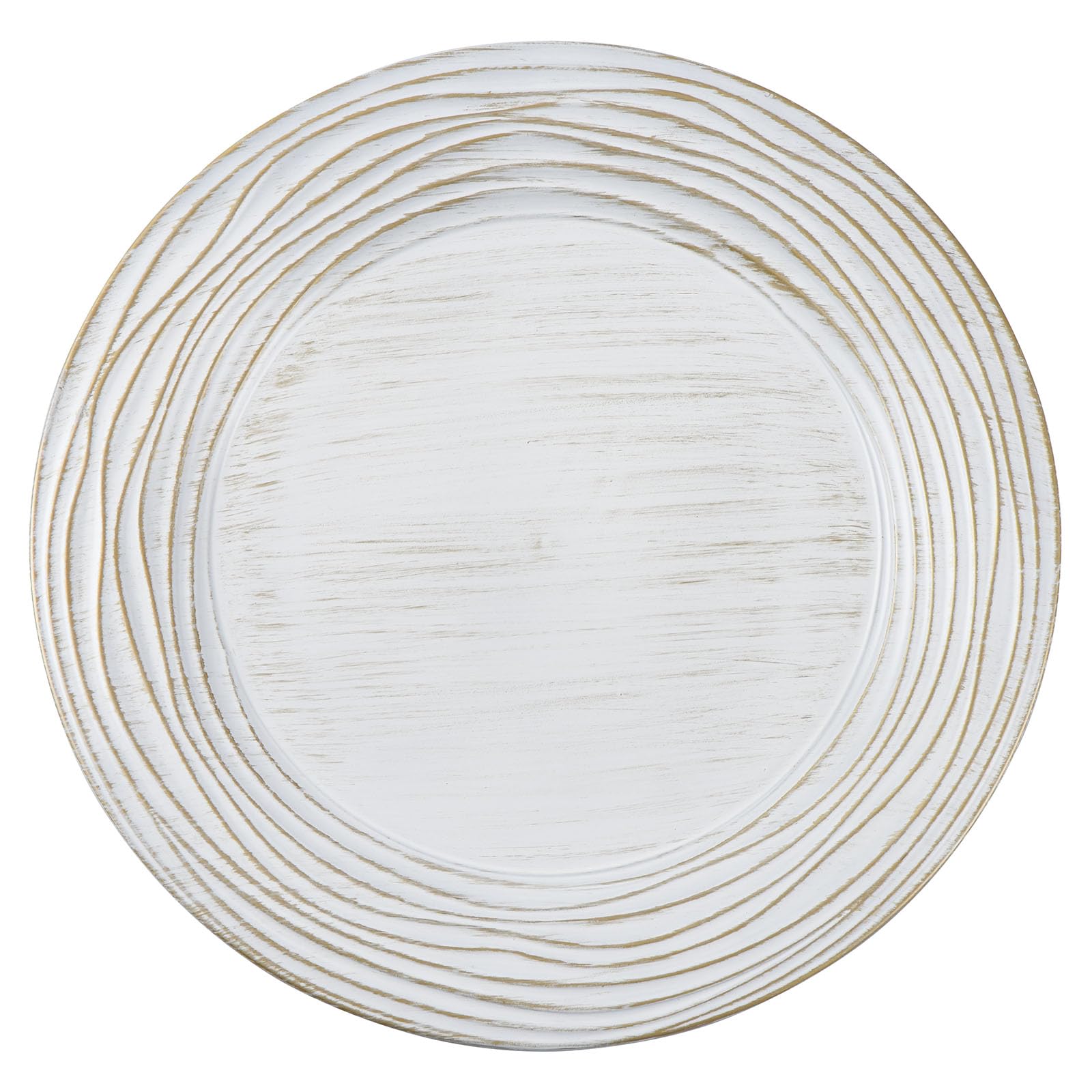 Photo 1 of CAMOFOXIN 13 Inch Round Charger Plates, Set of 6, Dinner Chargers Bulk Wedding (Vintage White)