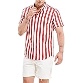 MCULIVOD Men's Hawaiian Tropical Shirts, Printing Short Sleeve Casual Button Down Shirt