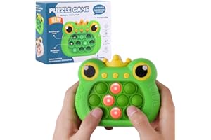 ANPOLE Pop Fidget Toys Handheld Game for Teens, Push Bubble Light up Puzzle Game Machine & Best Gifts for Kids, Quick Push Games Educational Sensory Toys, Stress Relief Party Favors Toy Age 3-12… (Frog-G)